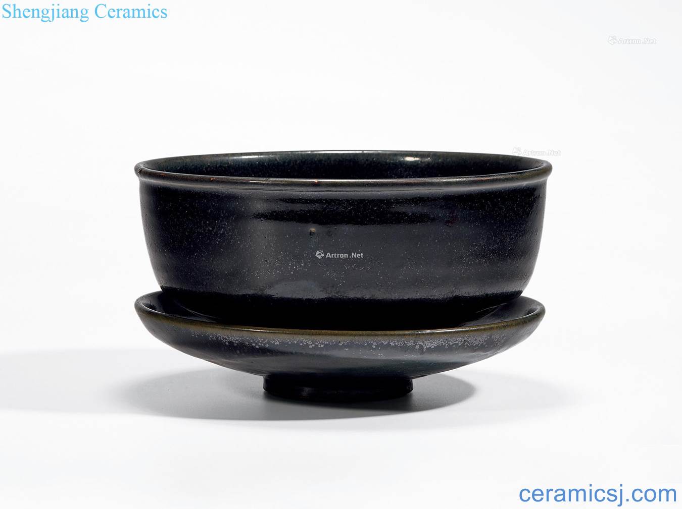 Ming Black glaze dish bowl (a set of two)