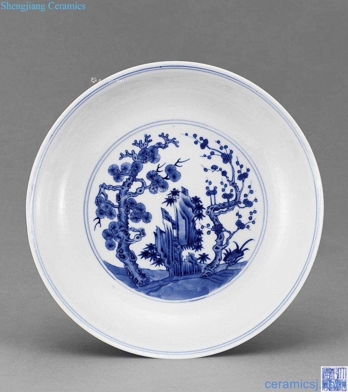 Qing qianlong Blue and white, poetic character set