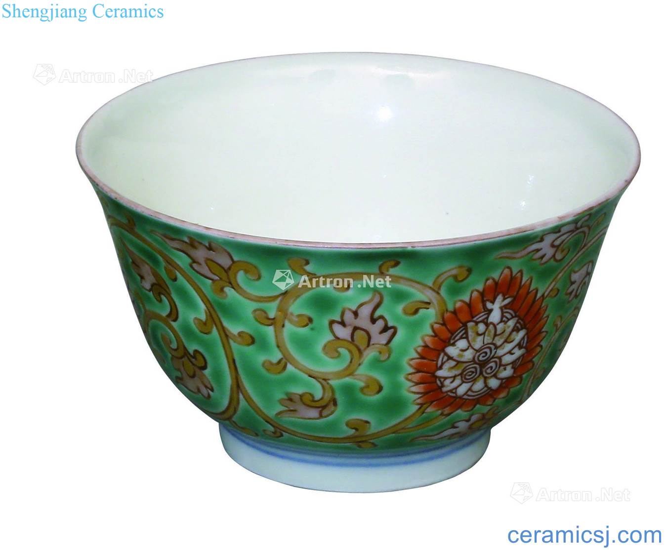 Malachite green to put lotus flower pattern for cup