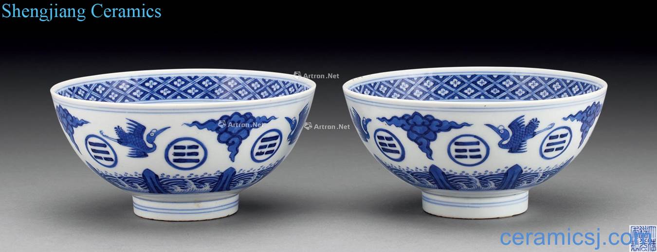 Qing daoguang James t. c. na was published blue sea gossip green-splashed bowls (2)