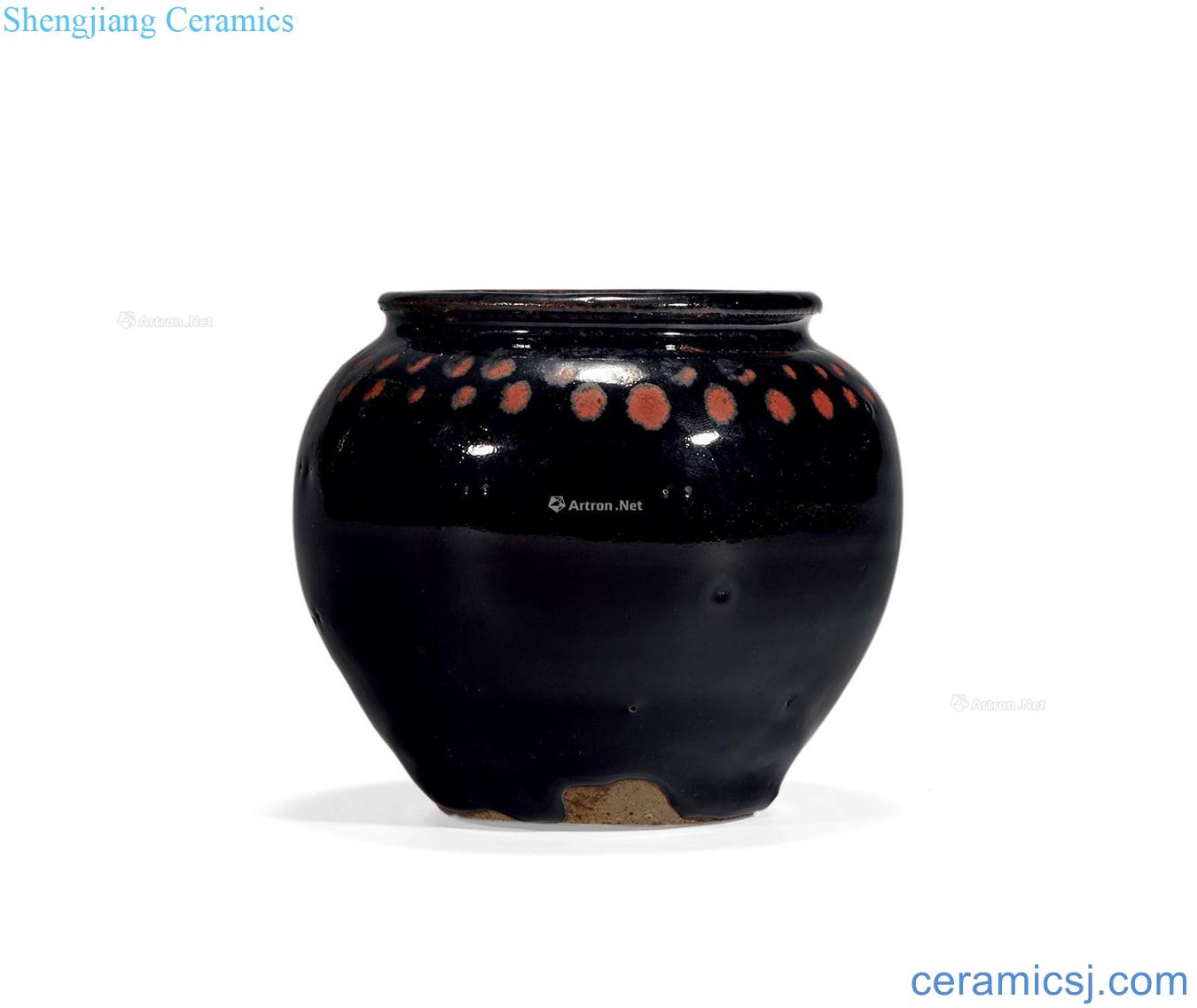 Ming The black glaze rust flower tea pot