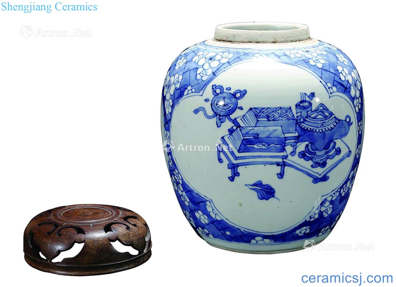 The qing emperor kangxi porcelain medallion antique tougue cans