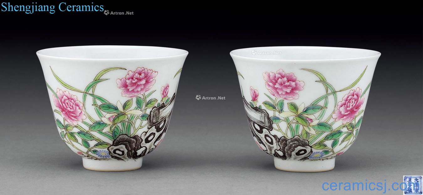 Qing yongzheng pastel flowers cup (2)