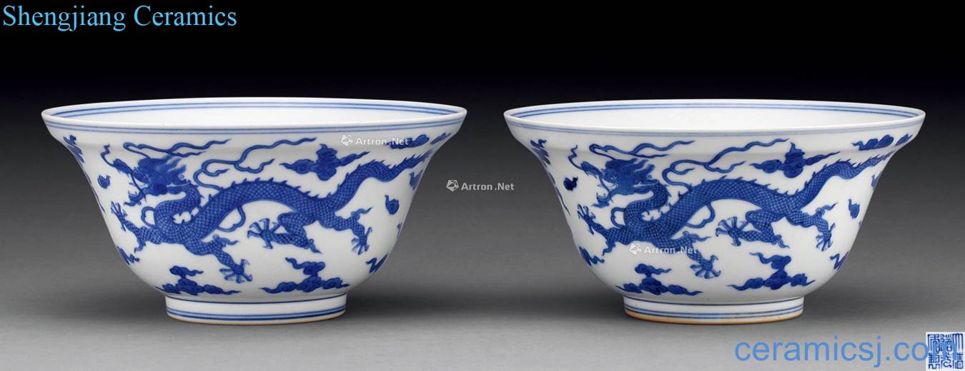 Qing daoguang Blue and white YunLongWen count bowl (2)