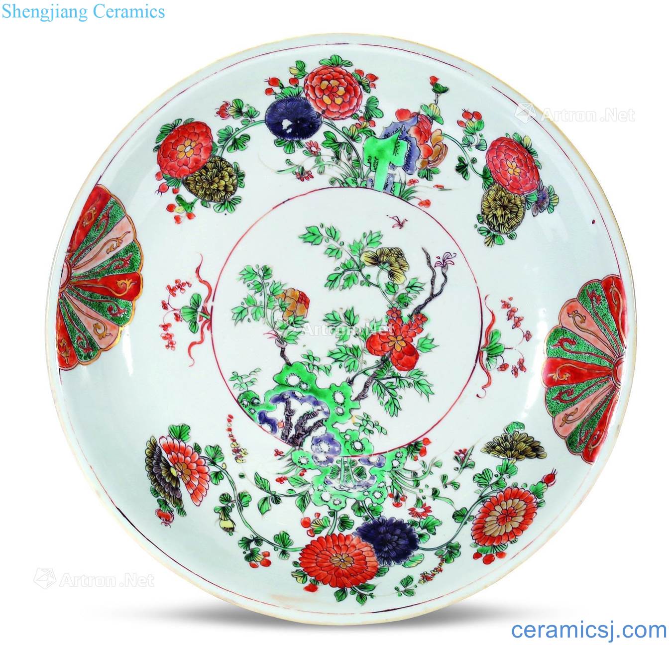 Qing qianlong multicolored colour flower market