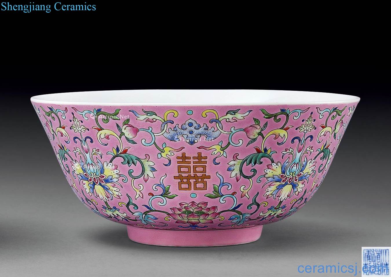Clear light pastel branch flowers happy character bowl