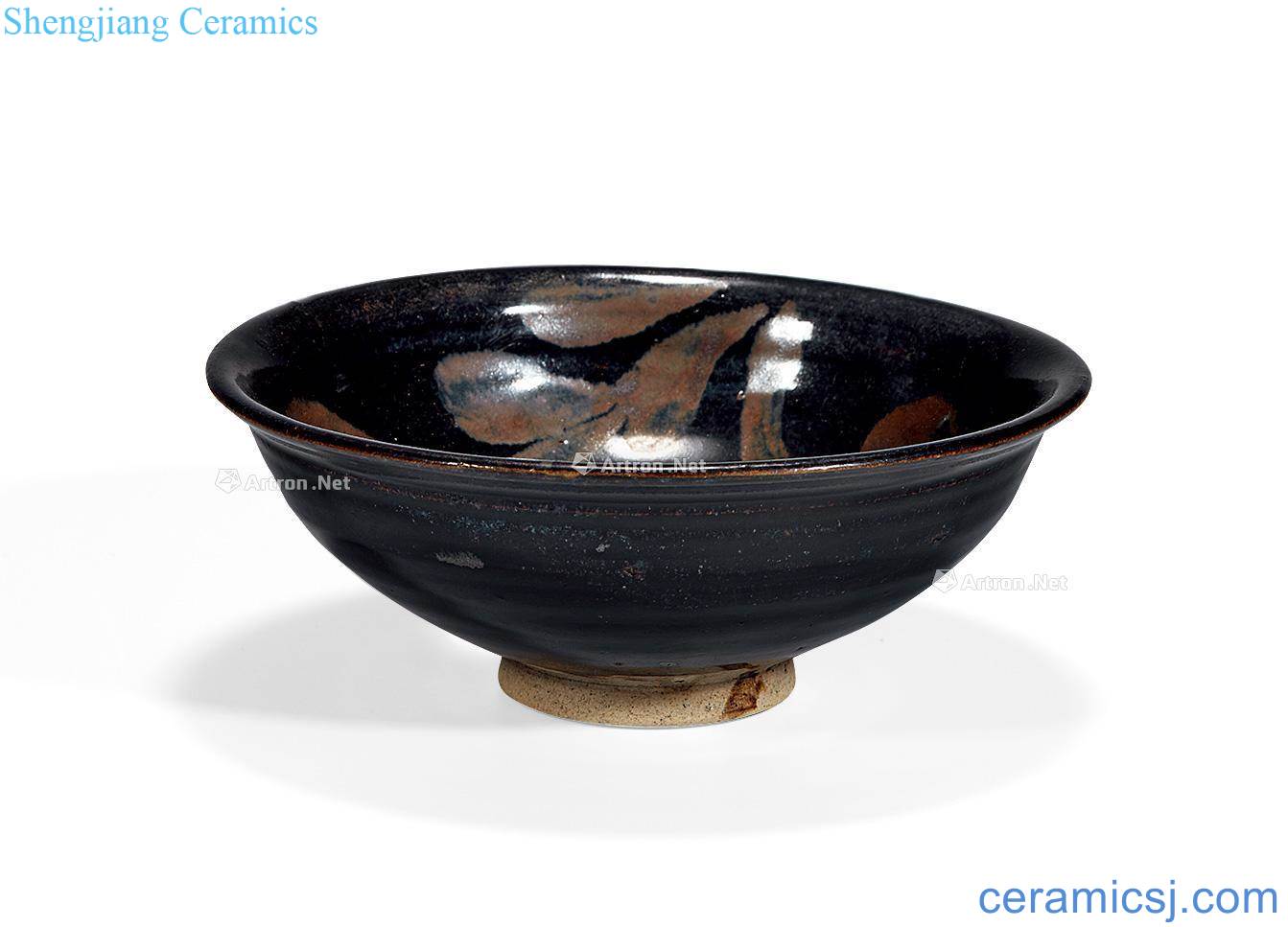 Ming The black glaze rust flower pot of bearing