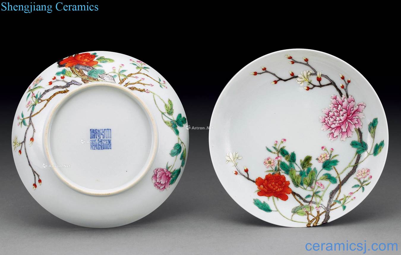 Qing qianlong pastel flower branches plate (2)
