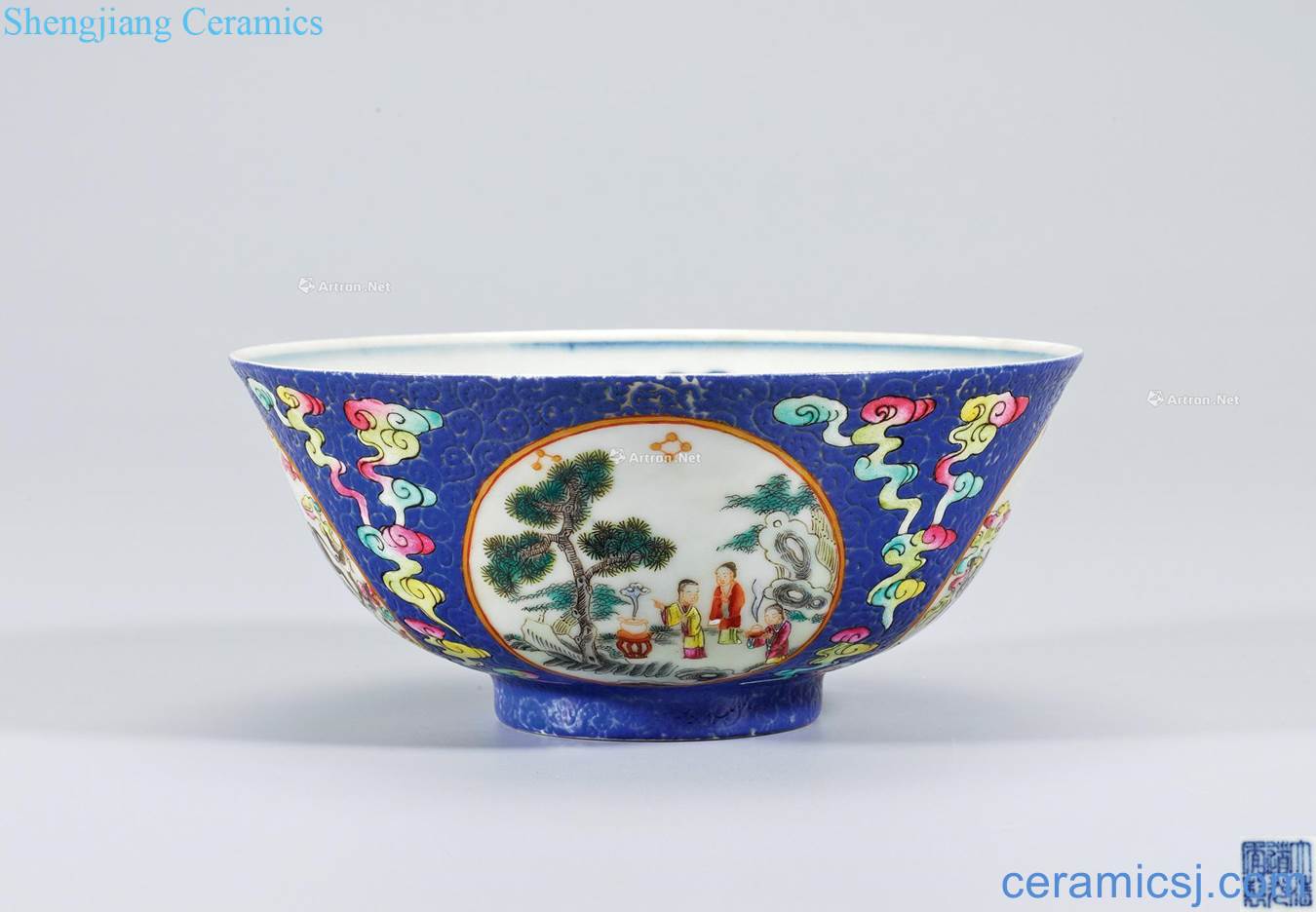 Qing daoguang kam to medallion bowl pastel characters