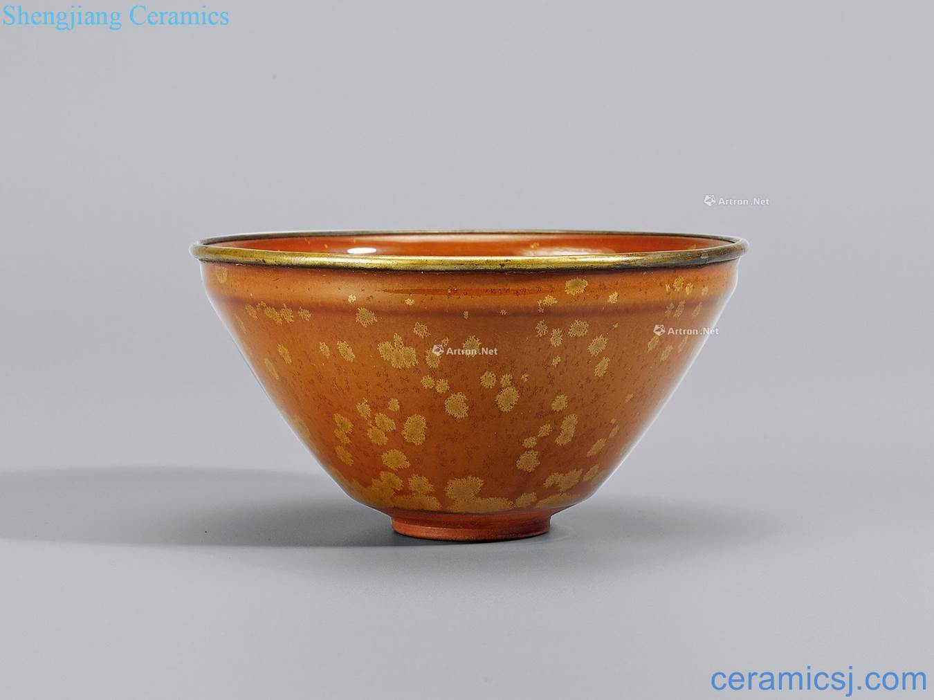 Ming temmoku grain persimmon red glaze bowls