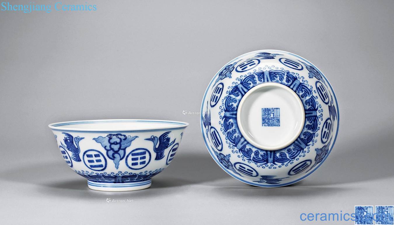 Qing qianlong Blue and white James t. c. na was published gossip green-splashed bowls (a)