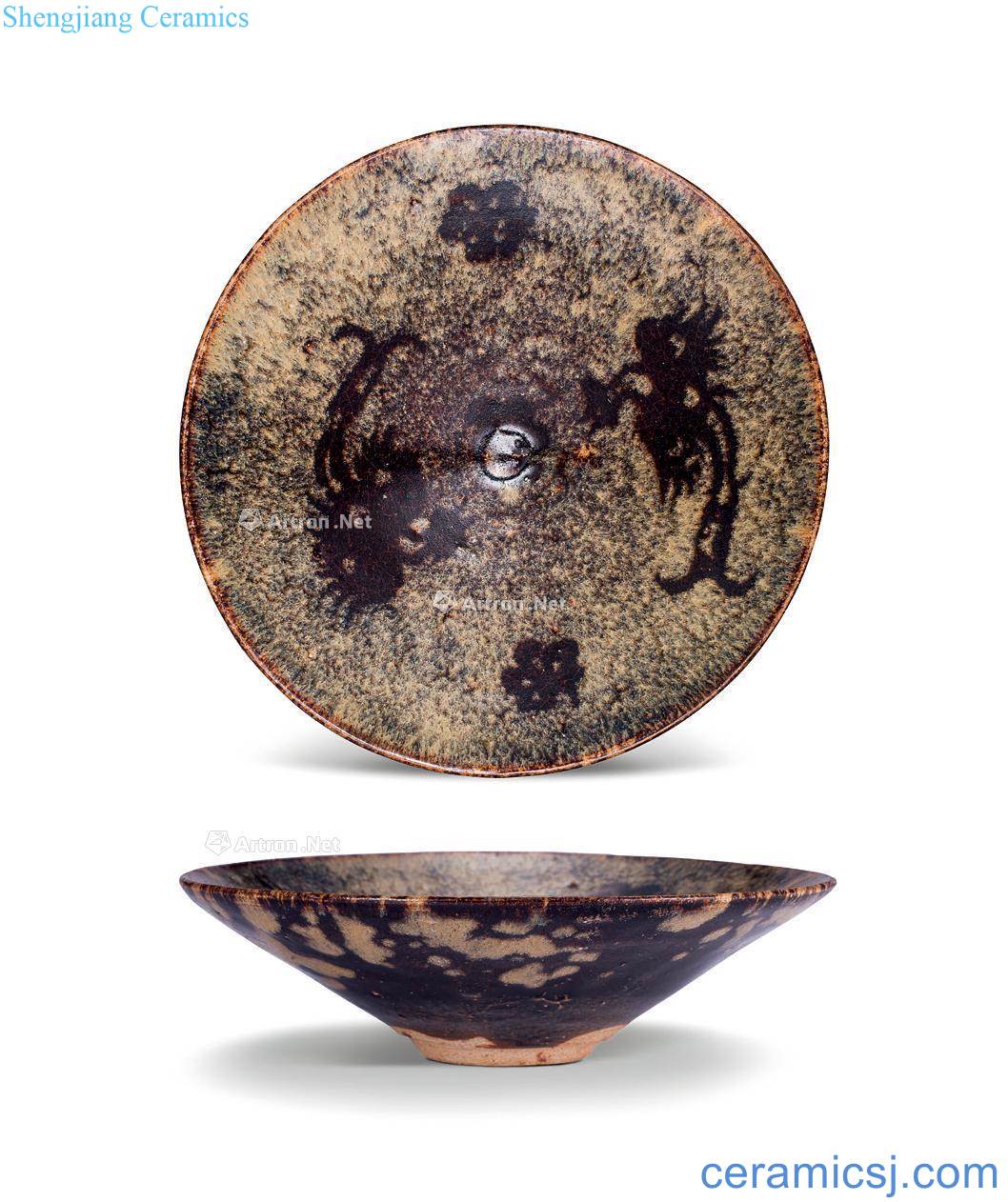 The southern song dynasty paper-cut decals double phoenix grain dai li ji states honey bowl