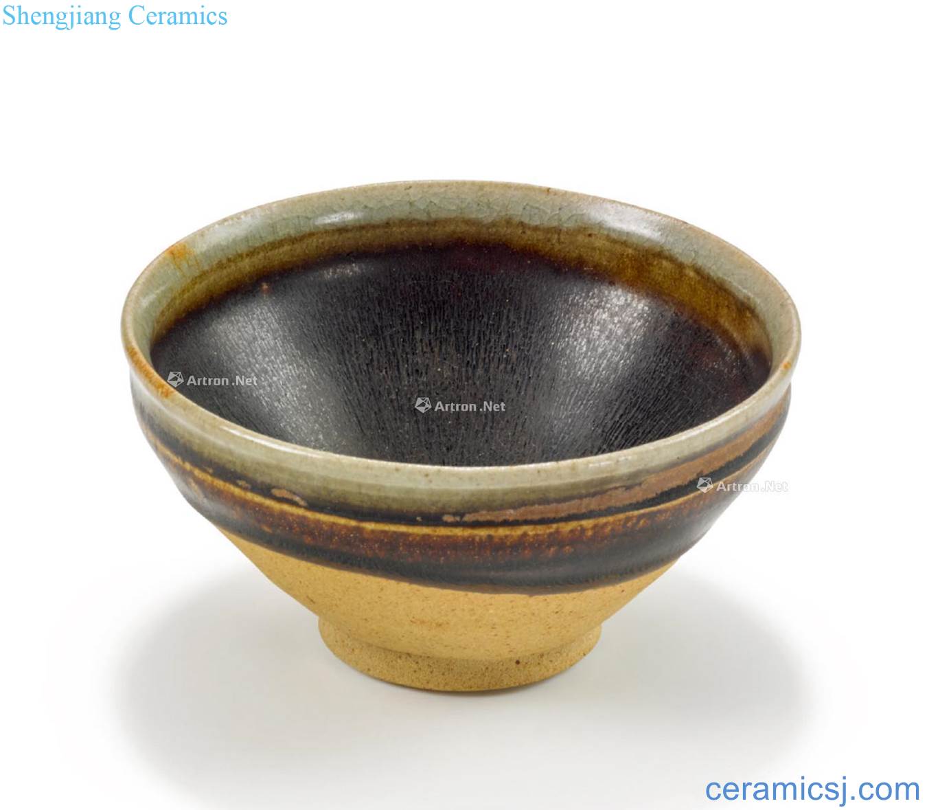 The southern song dynasty Jizhou kiln brown glaze white bowl