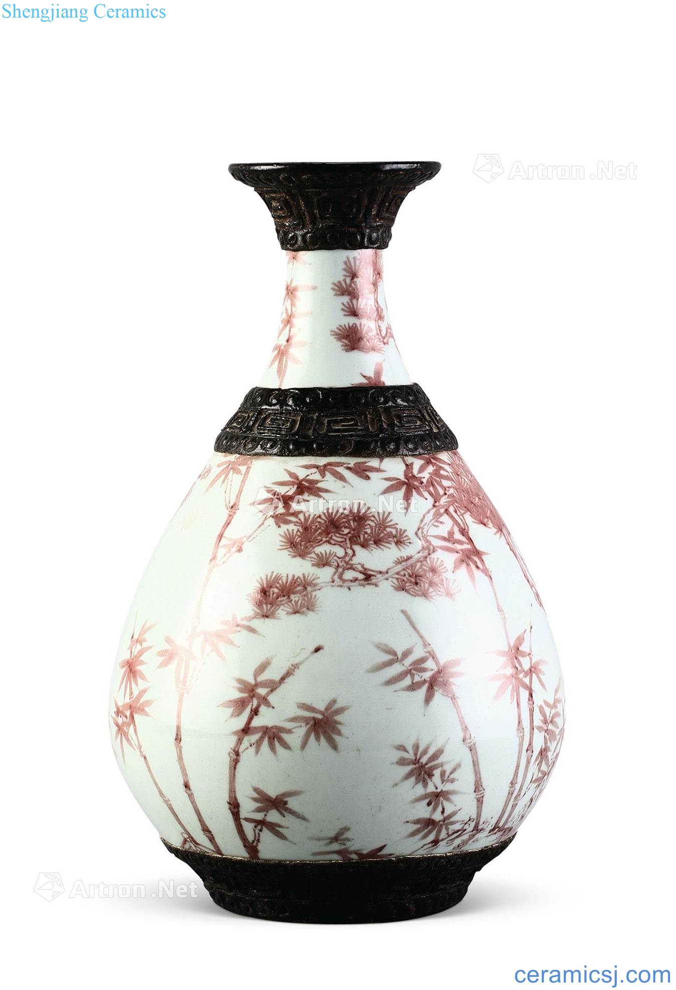 Ming hongwu youligong "shochiku plum figure" okho spring bottle