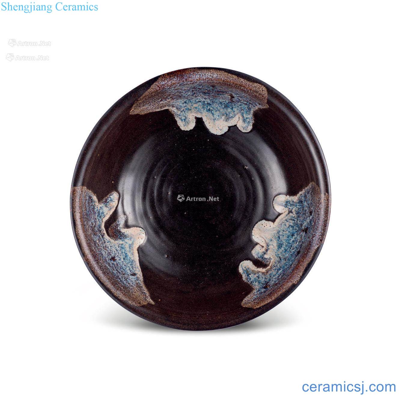 The five dynasties black glaze blue bowl