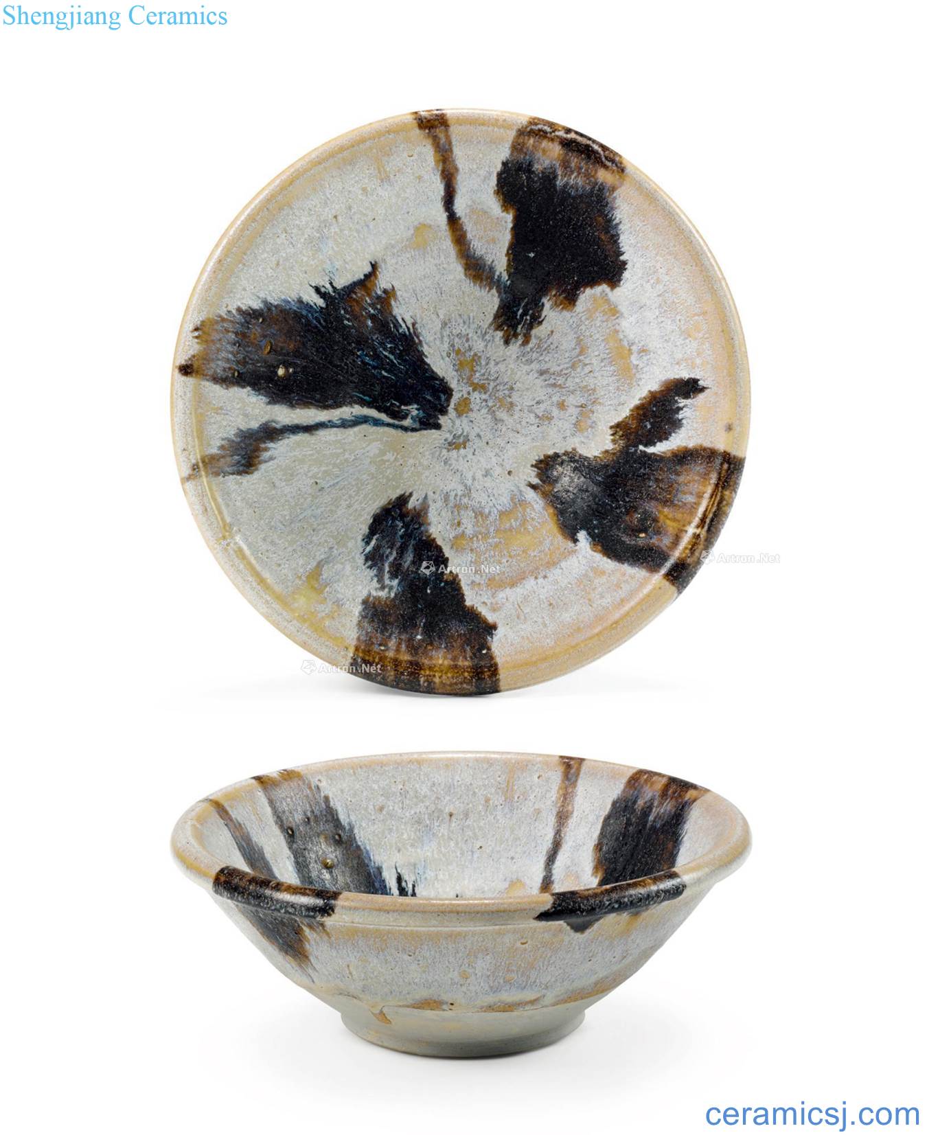 Tang to the five dynasties White glazed blotches bowl