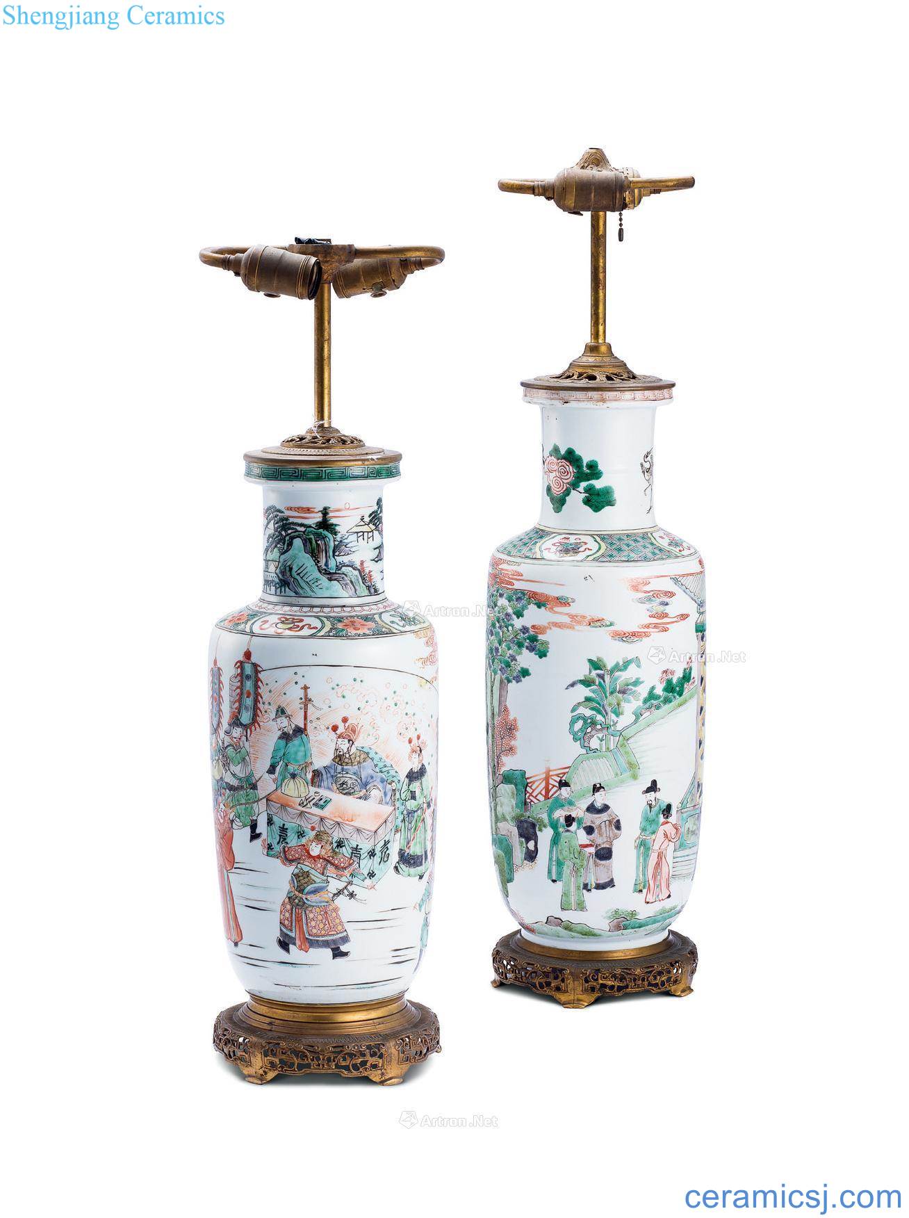 Qing dynasty in the 19th century figure show colorful characters bottle (2)