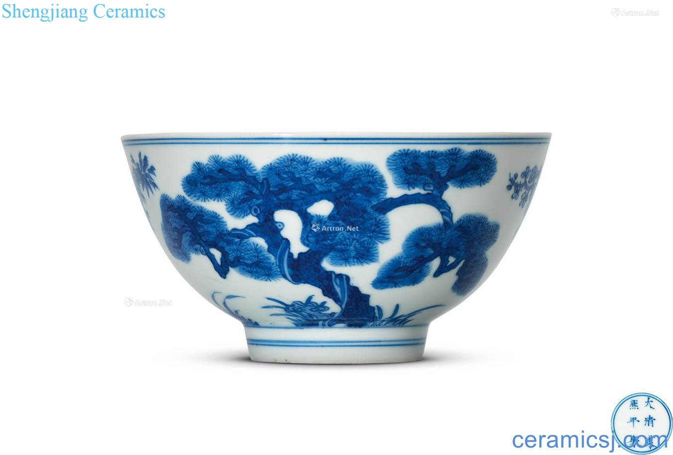 The qing emperor kangxi Blue and white, poetic figure bowl
