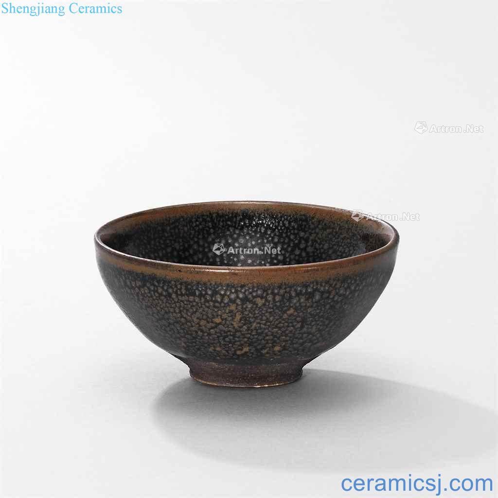 Northern song dynasty/gold Small droplets 盌 black glaze silver