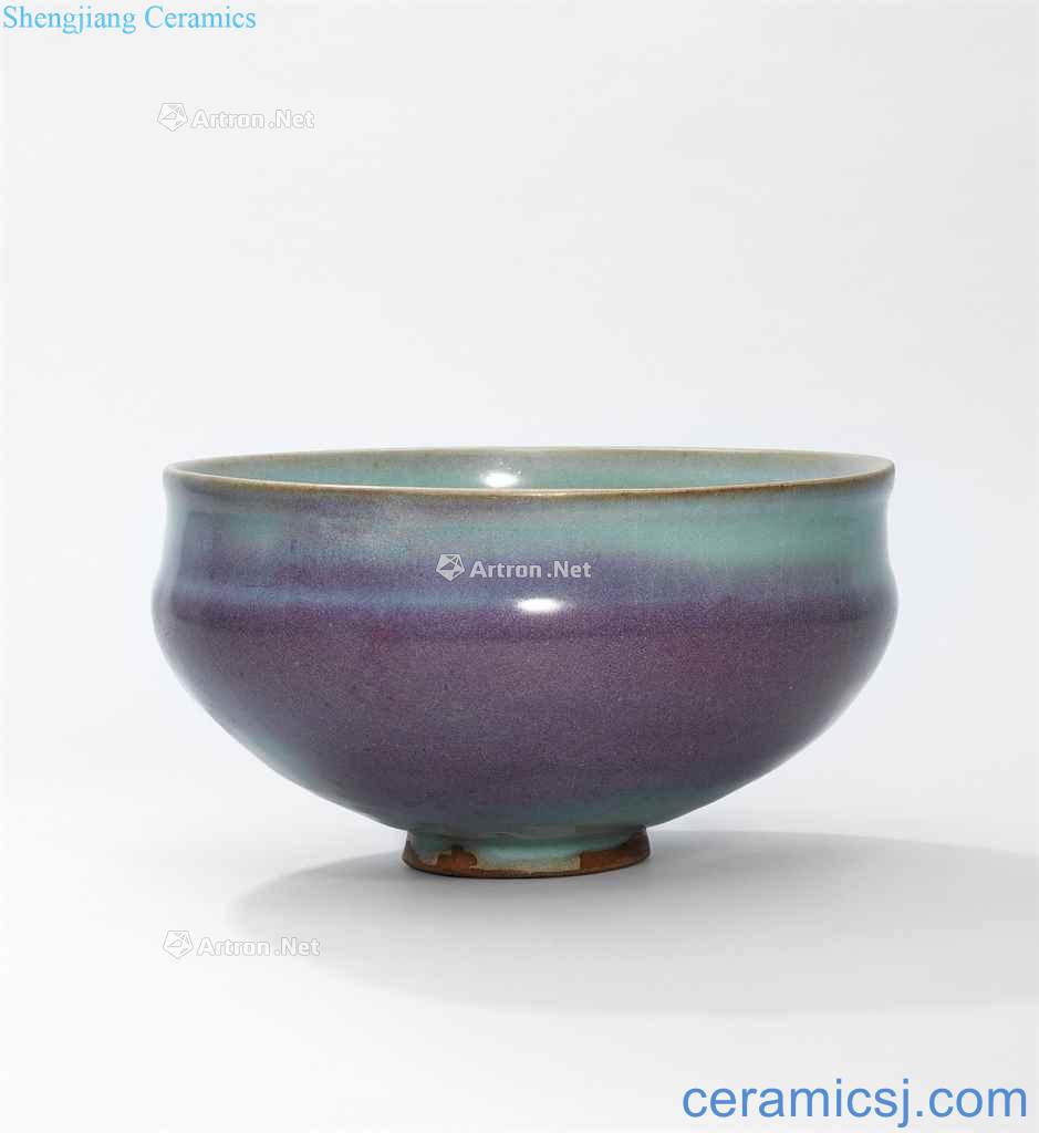 Northern song dynasty/gold The azure glaze masterpieces purple large bowl