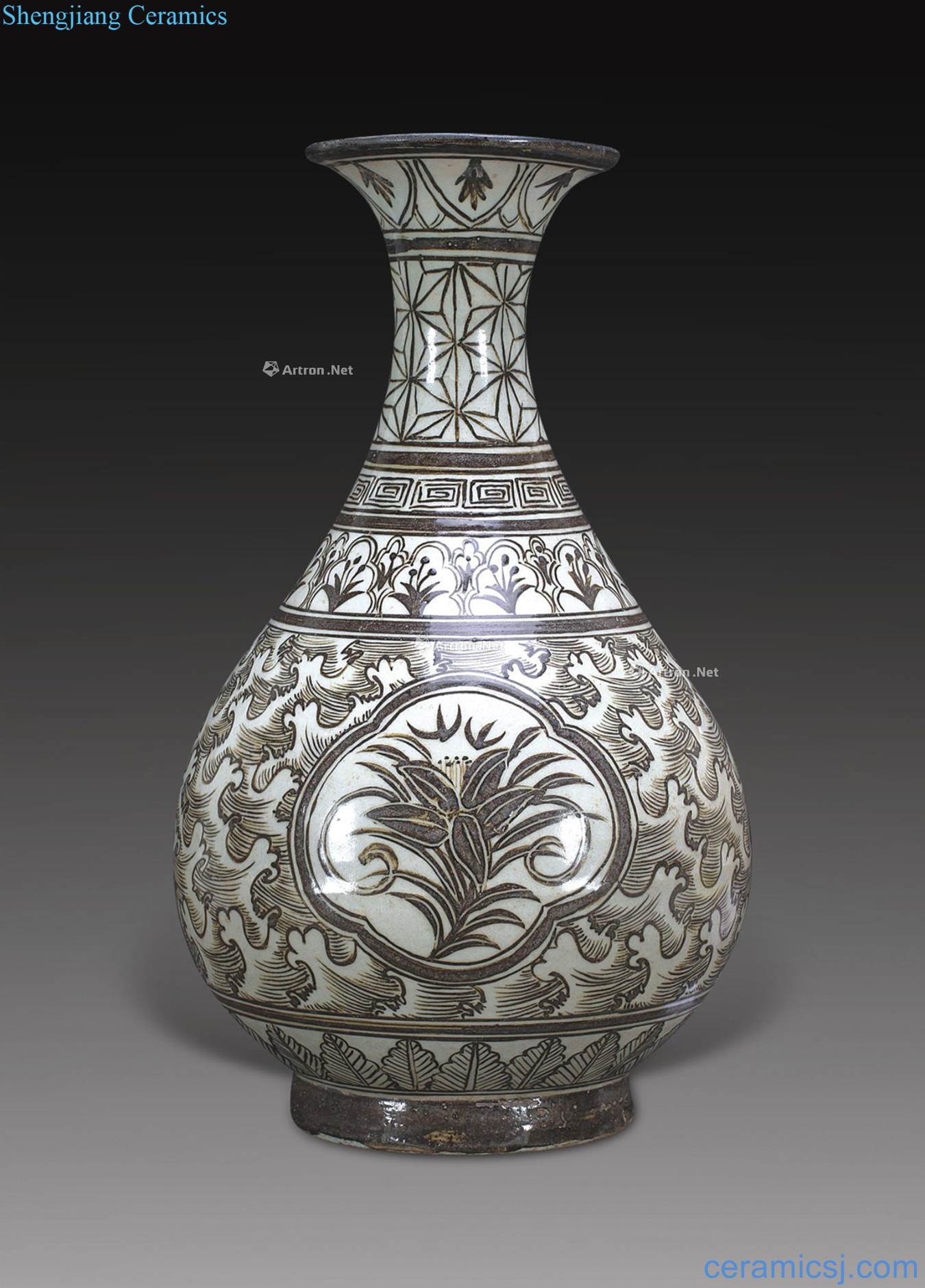 The song dynasty Jizhou kiln okho spring bottle