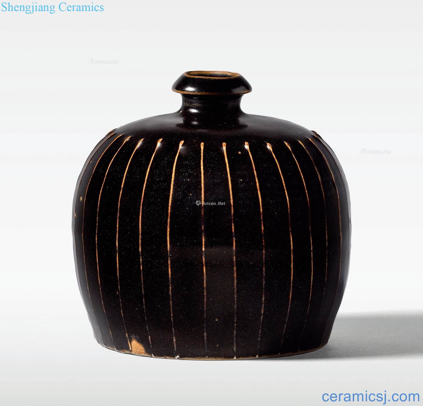 Northern song dynasty/gold Magnetic state kiln black glaze line DuLu heap in bottles