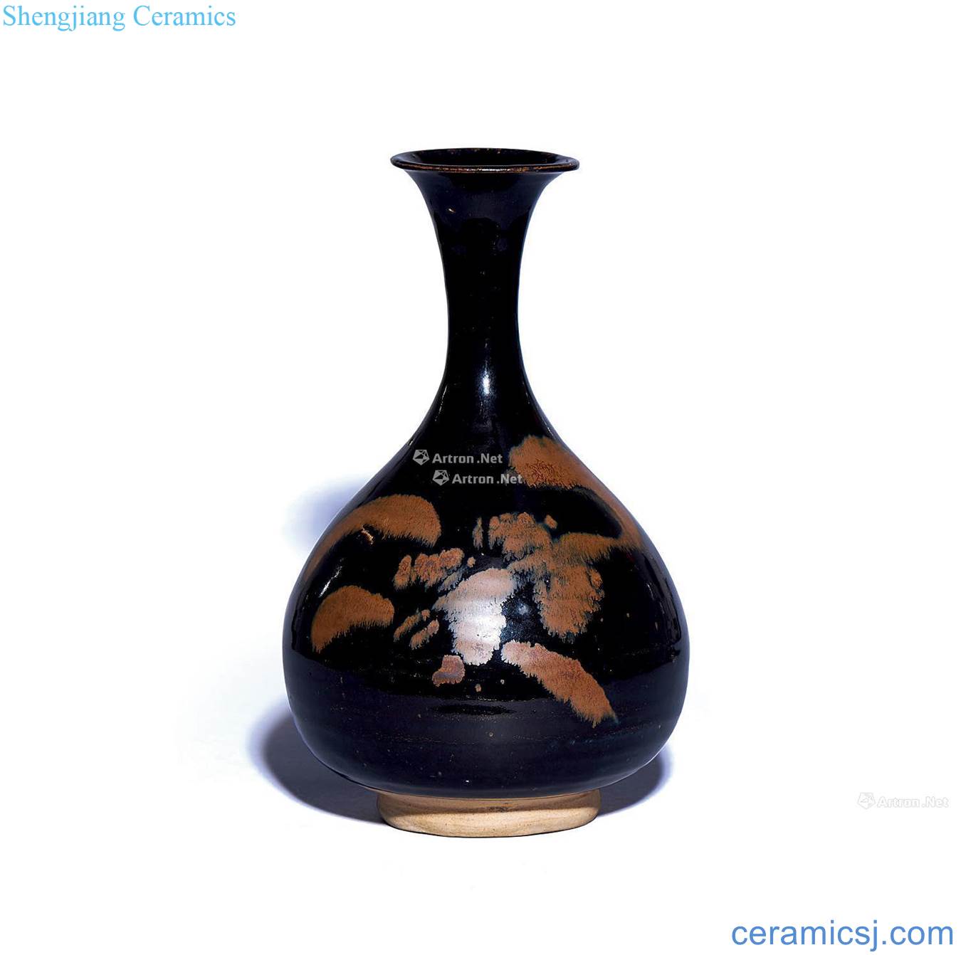 jinyuan Cizhou kiln is black glaze "rust" okho spring bottle