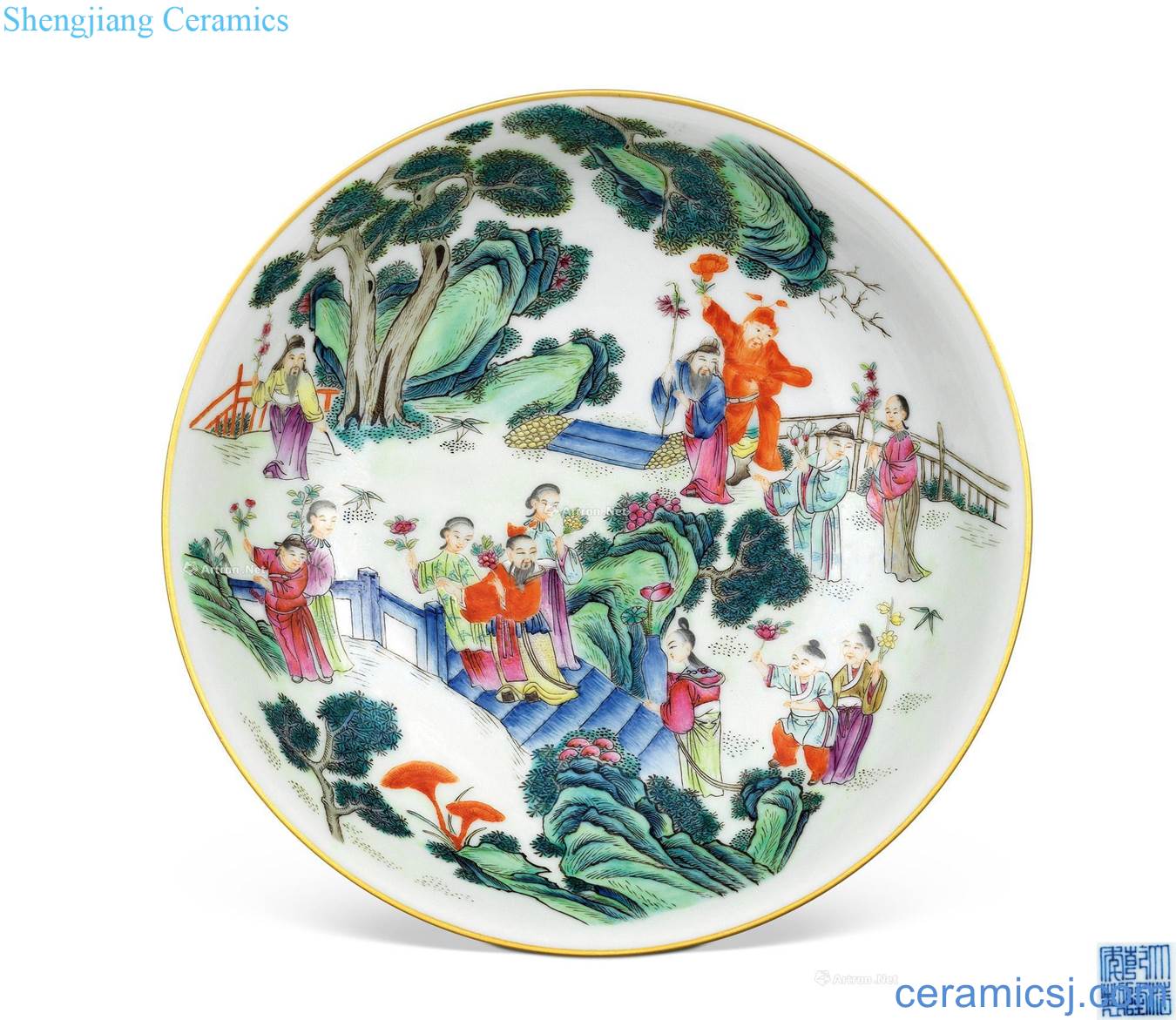 The late qing dynasty powder enamel disc