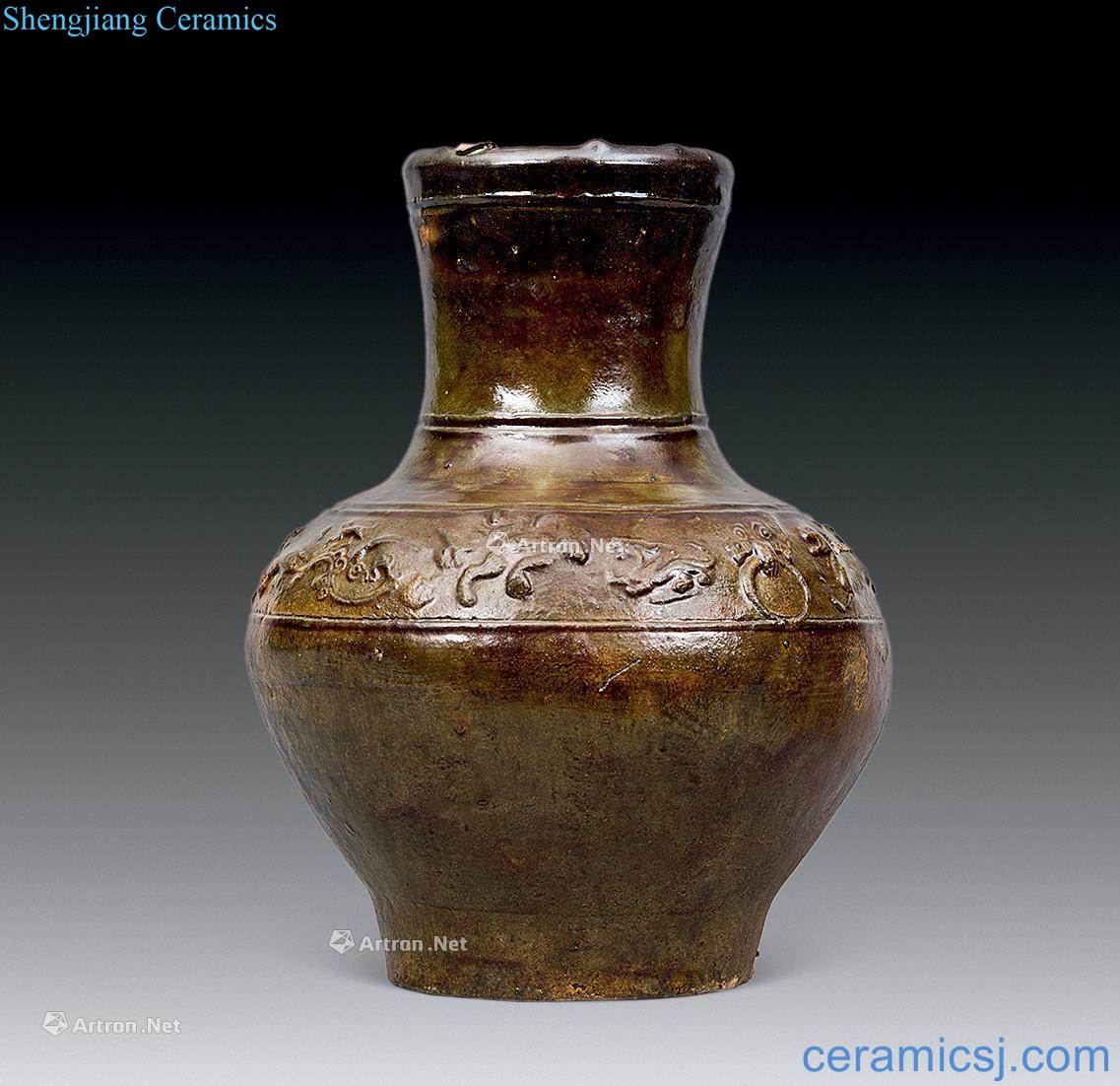 han Animals and yellow glaze grain bottle