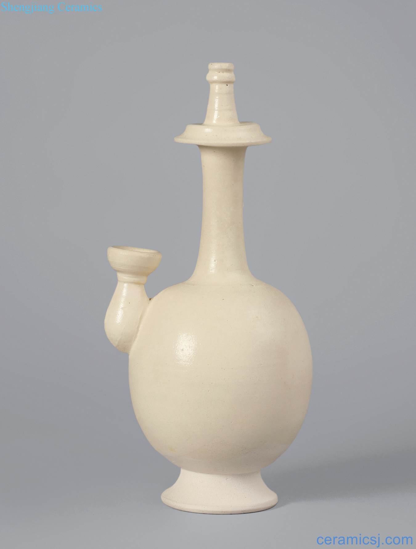 Tang (618-907), white glaze net bottles