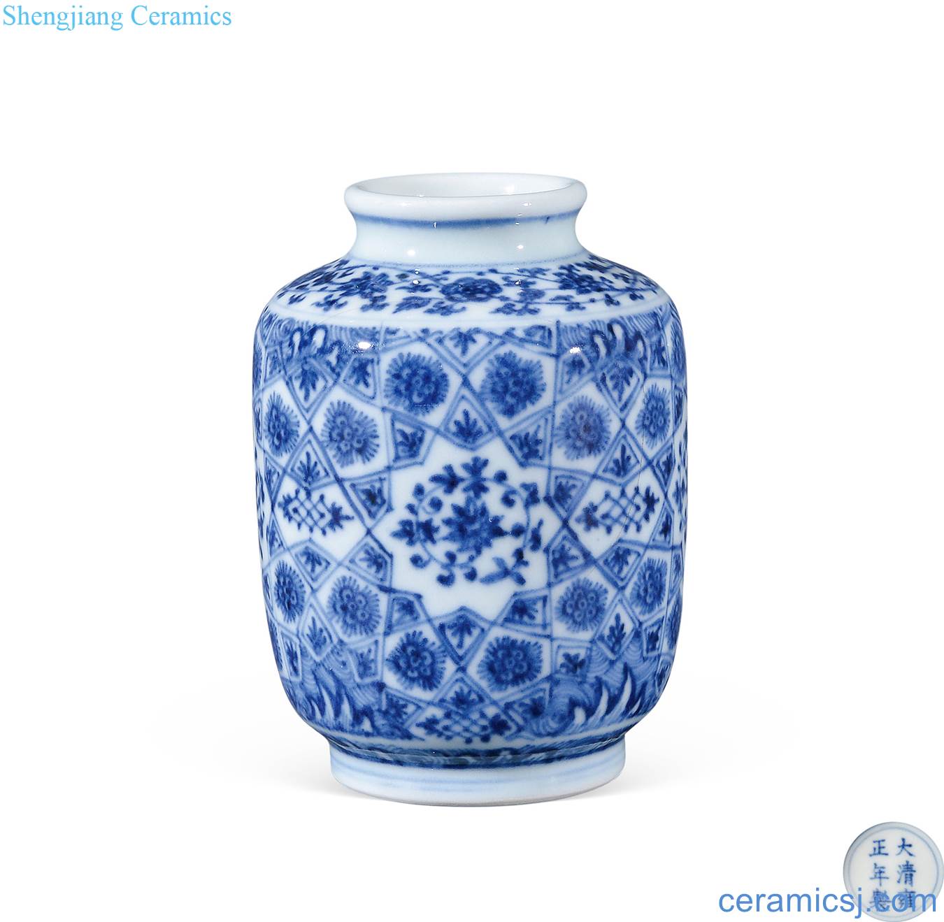Qing yongzheng imitation Ming blue and white pot