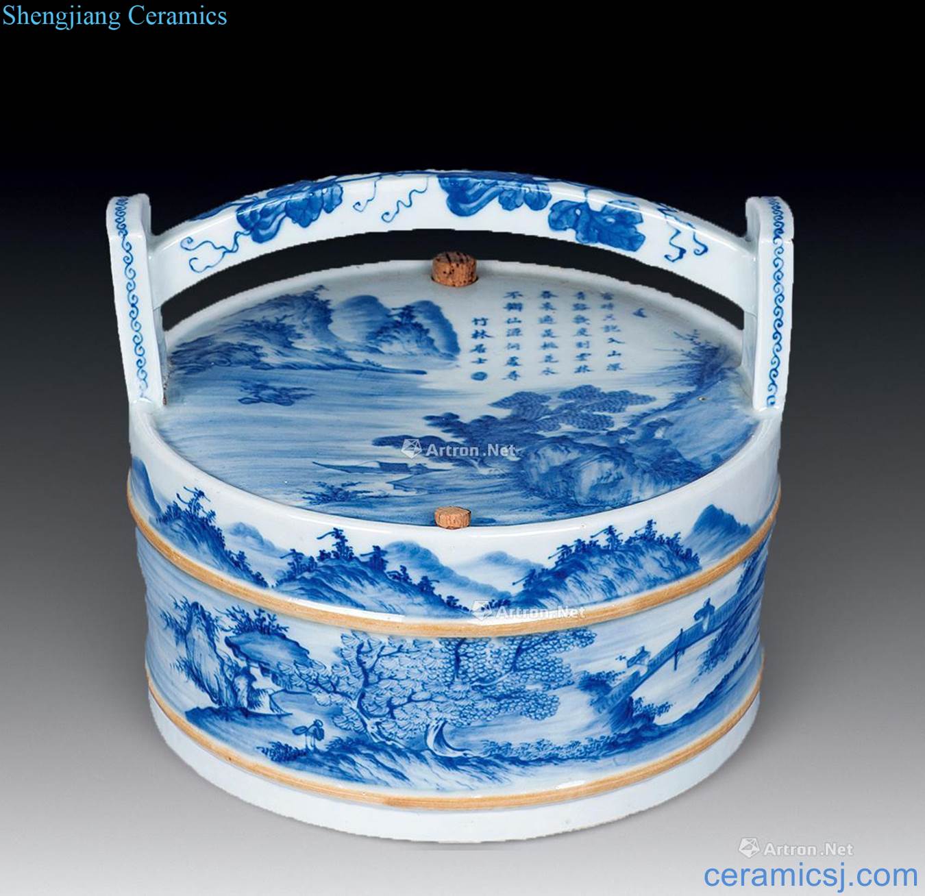 Qing jiaqing blue bucket warm wine