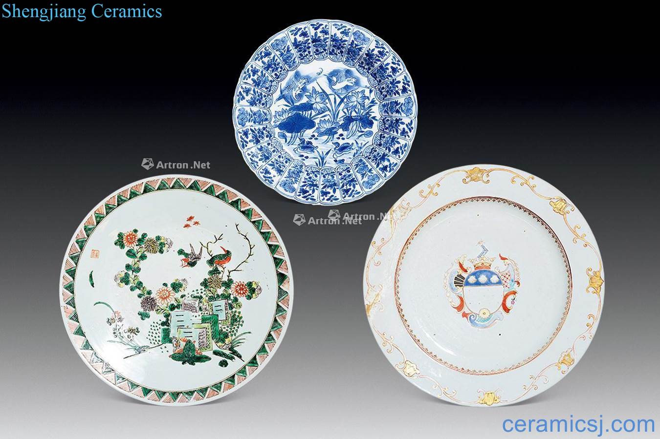 Colorful, enamel, porcelain plate (a)