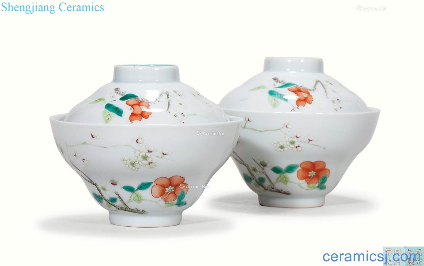 Dajing pastel plum flower grain tureen (a)