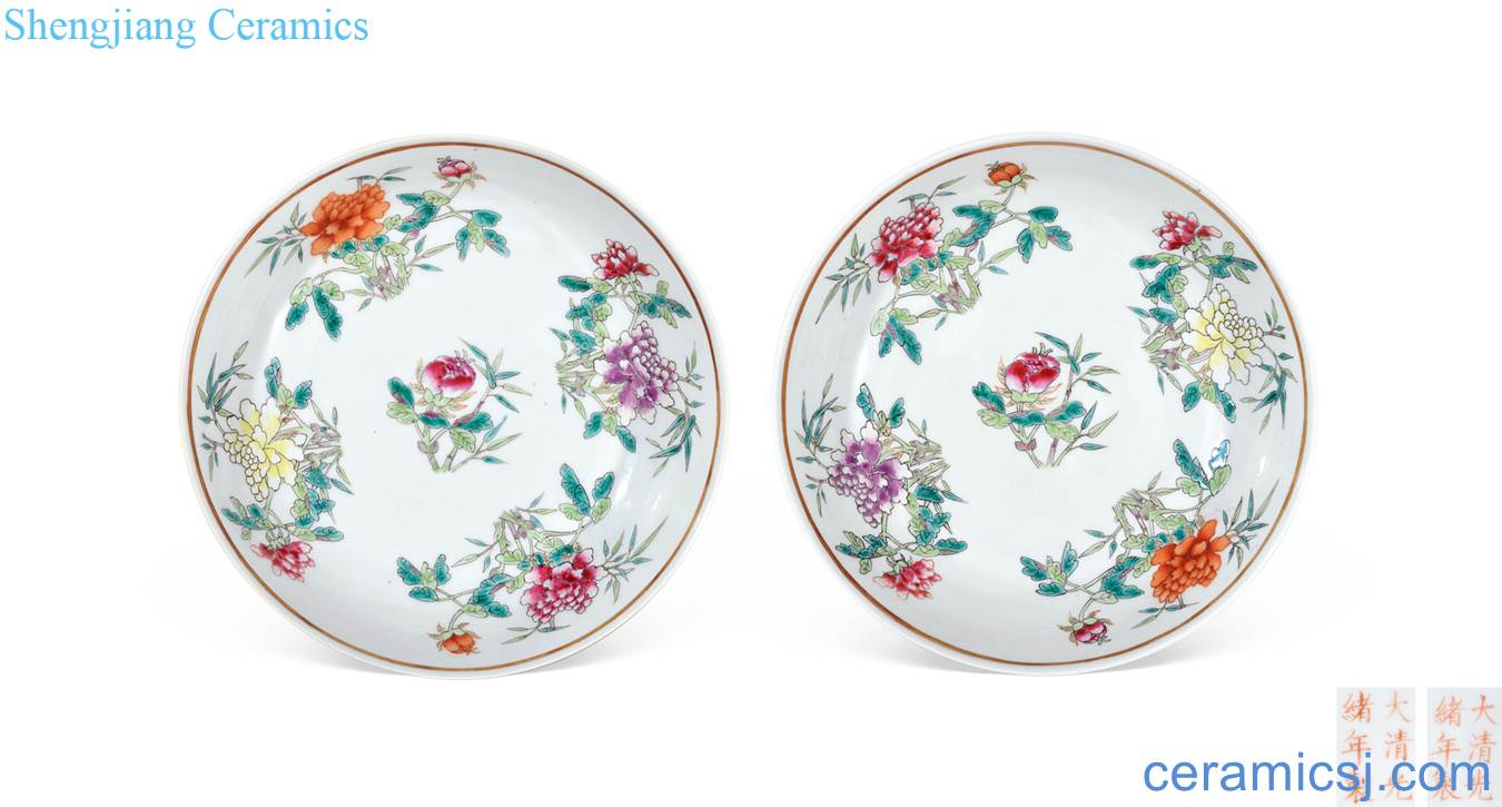 Pastel flowers reign of qing emperor guangxu grain disc (a)