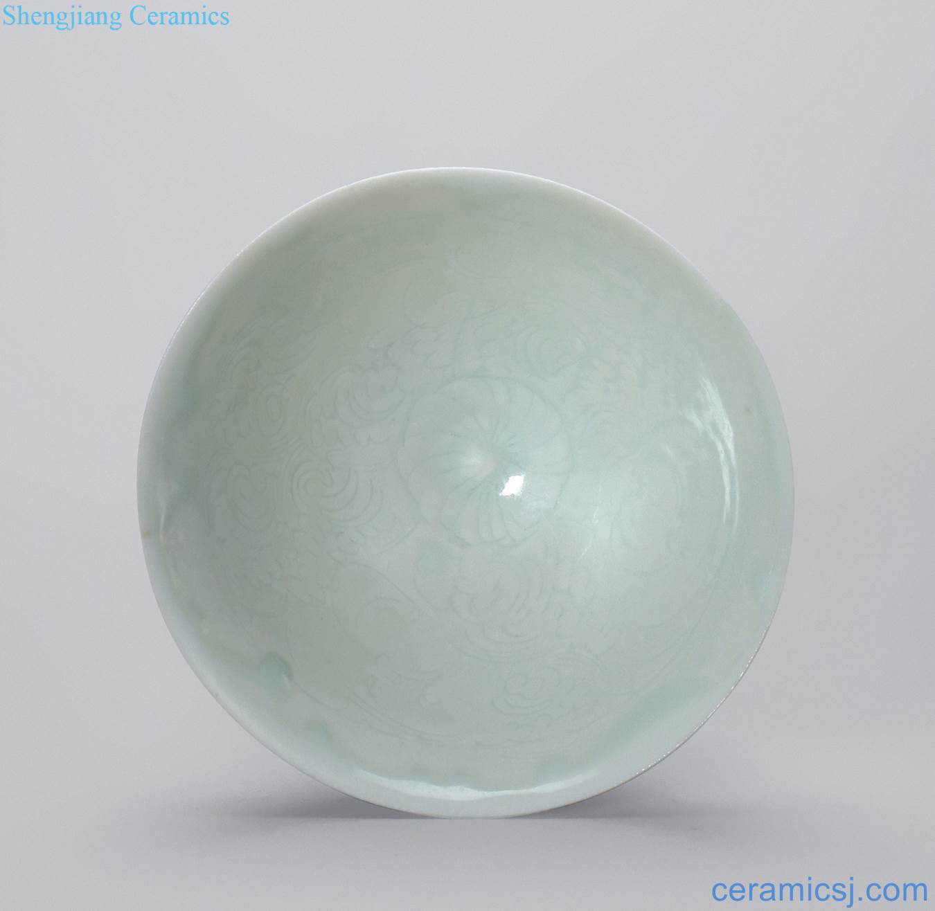 Song dynasty (960-1279), jingdezhen kiln green score craft flower chrysanthemum grain small hat to bowl baby play