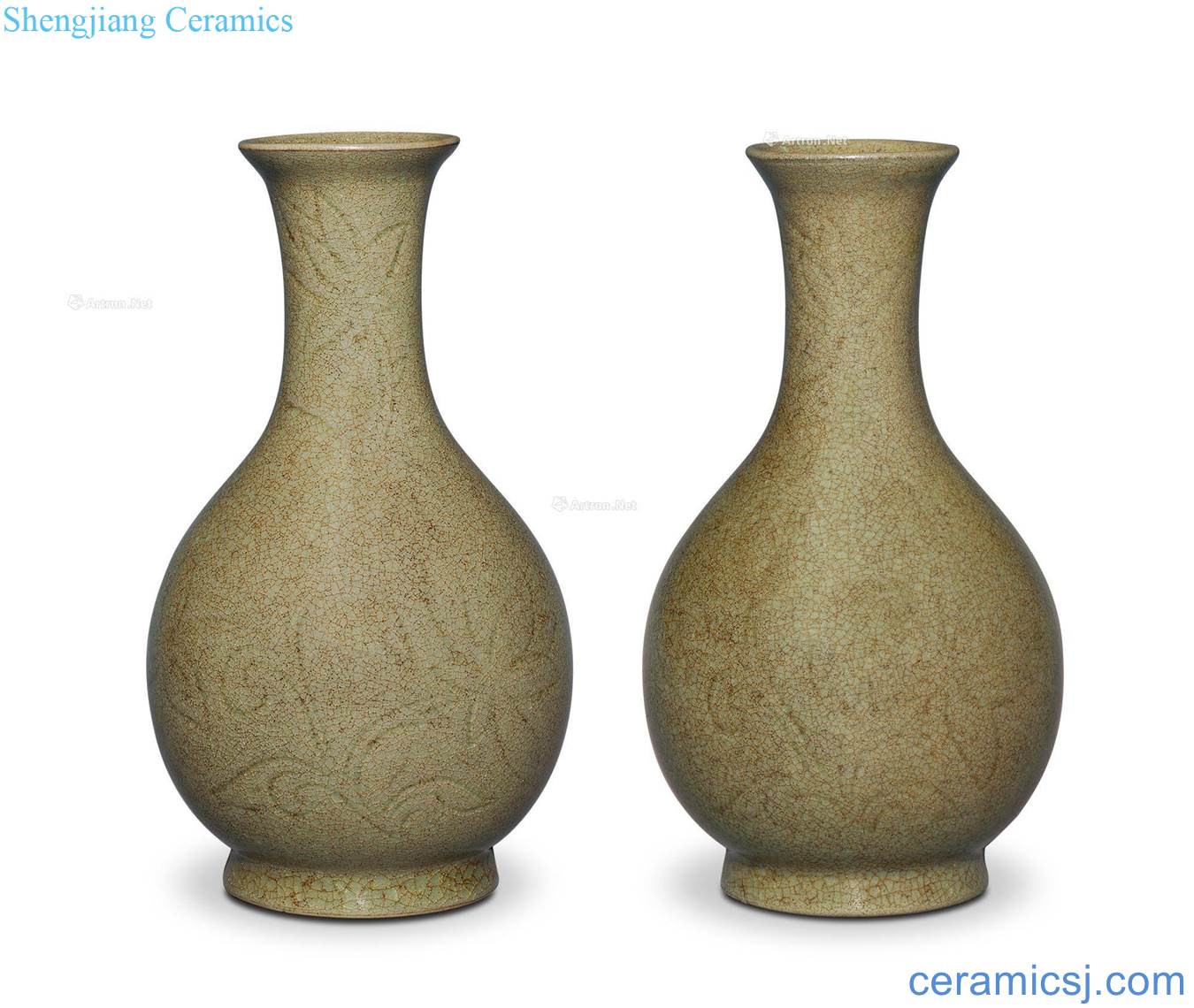 Northern song dynasty Your kiln is carved decorative pattern gooseneck bottle (a)