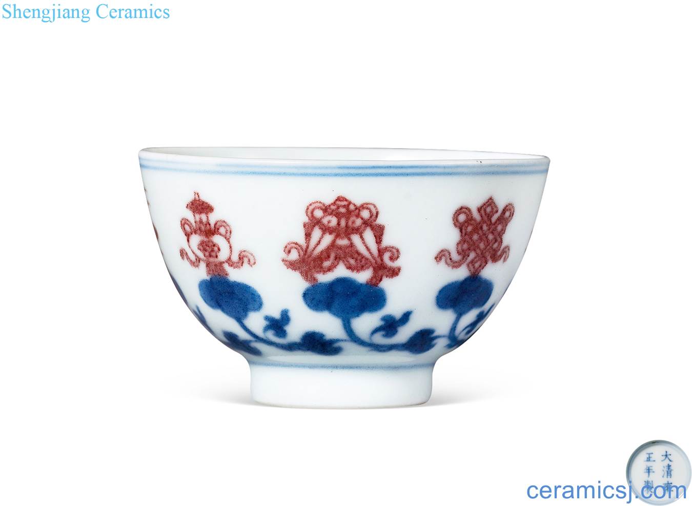 Qing yongzheng blue-and-white youligong in a cup