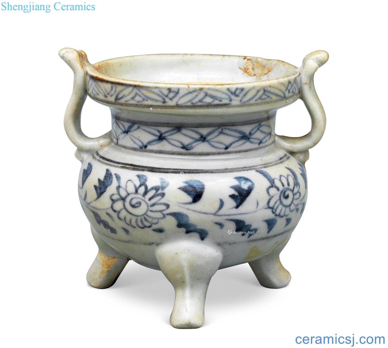 yuan Jingdezhen porcelain kiln furnace with three legs