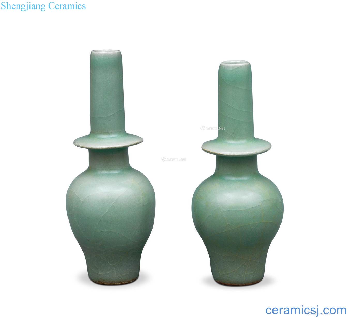 The song dynasty Longquan celadon plum green fine bottle of (a)