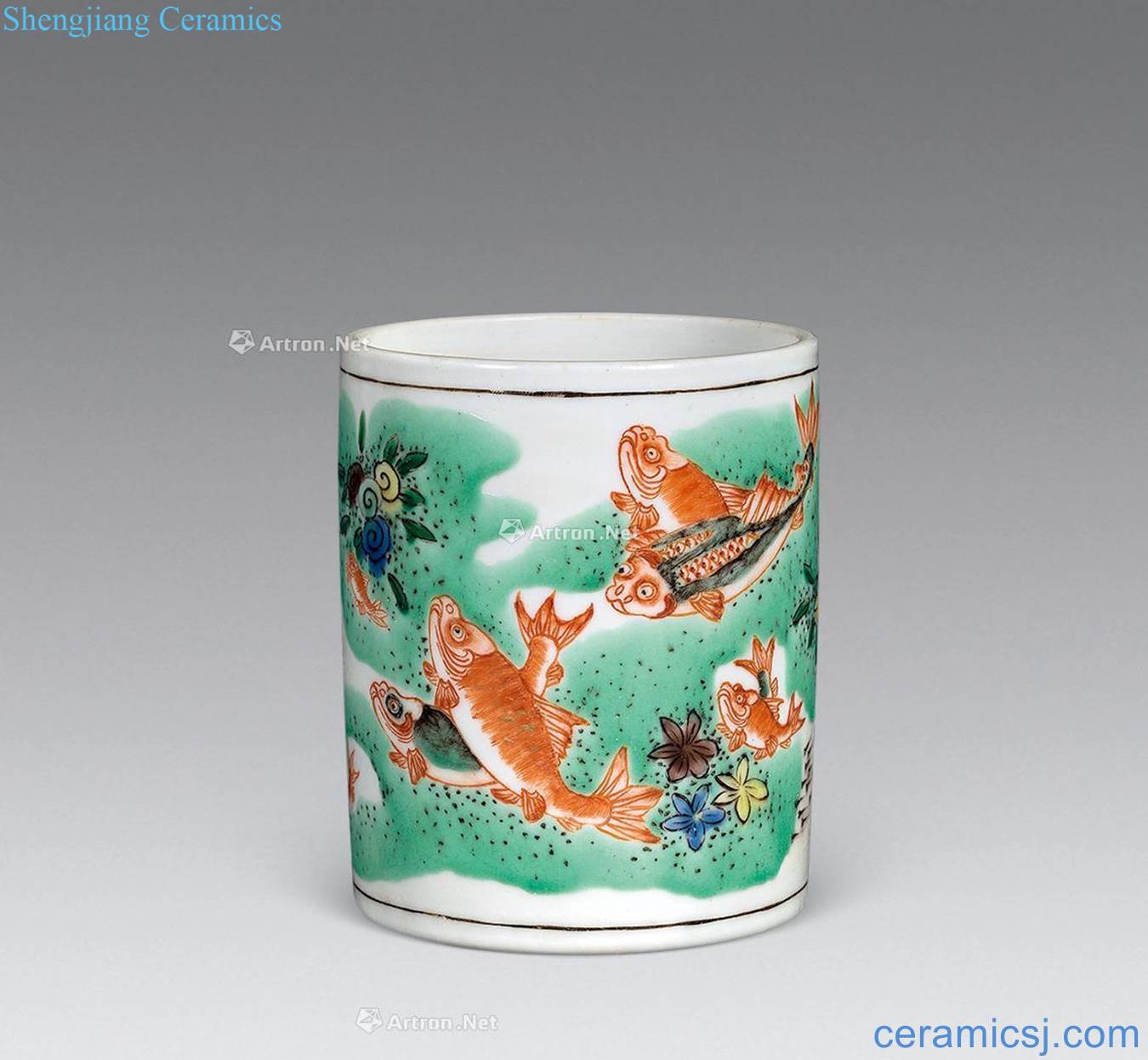 The qing emperor kangxi fish algae wen acknowledged brush pot