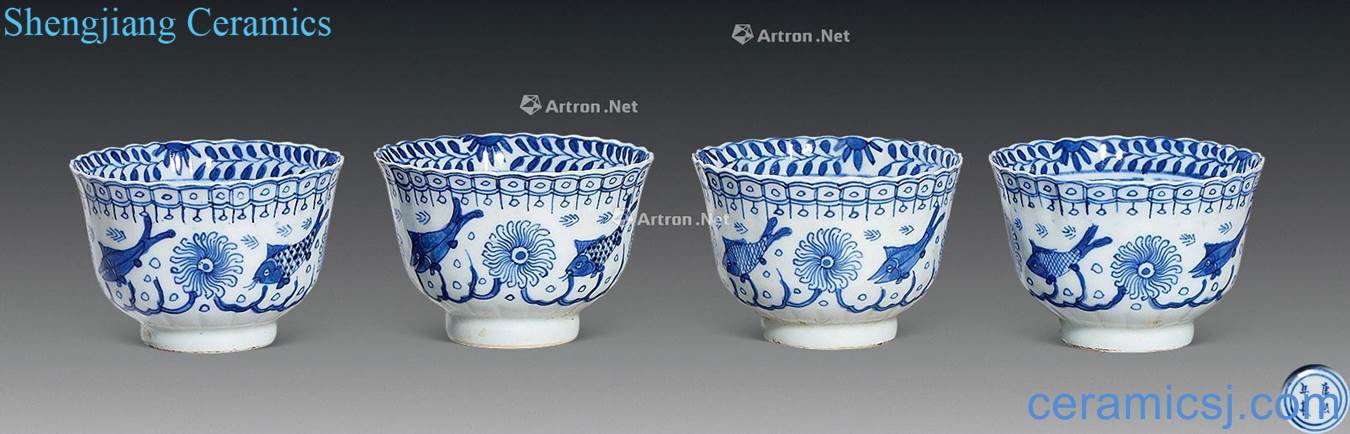 qing Blue and white from year to year for more than a cup (four)
