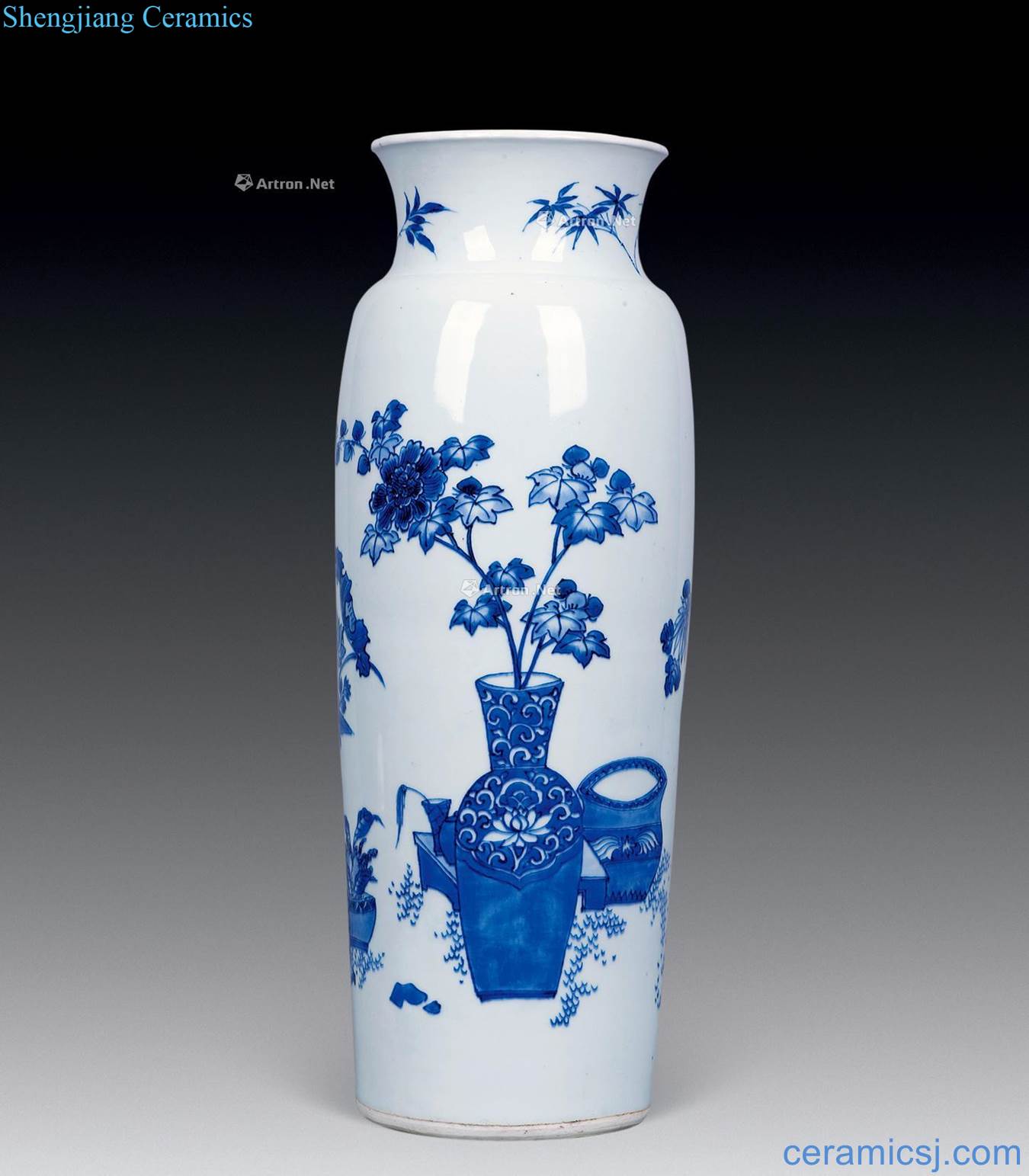 Ming chongzhen Blue and white antique figure bottles