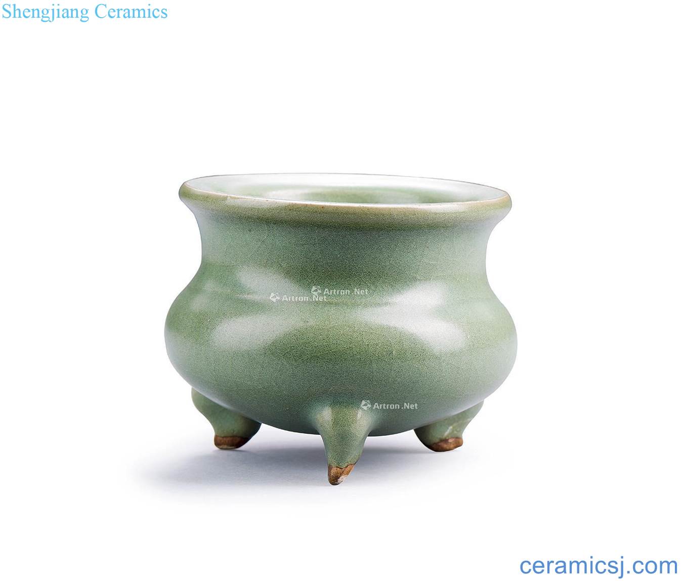 Northern song dynasty Your kiln green jun glaze in the furnace with three legs