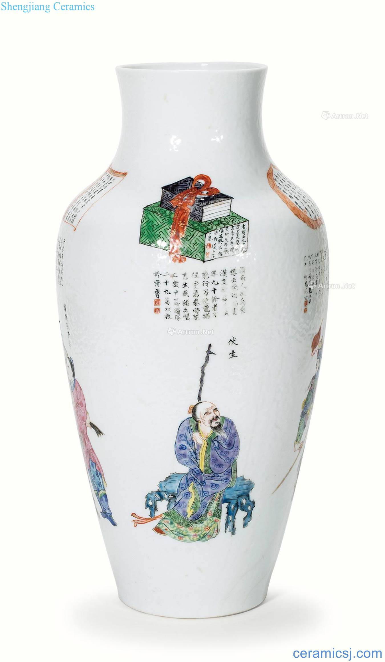 Qing xianfeng acknowledged bottle/word pastel unique spectral characters