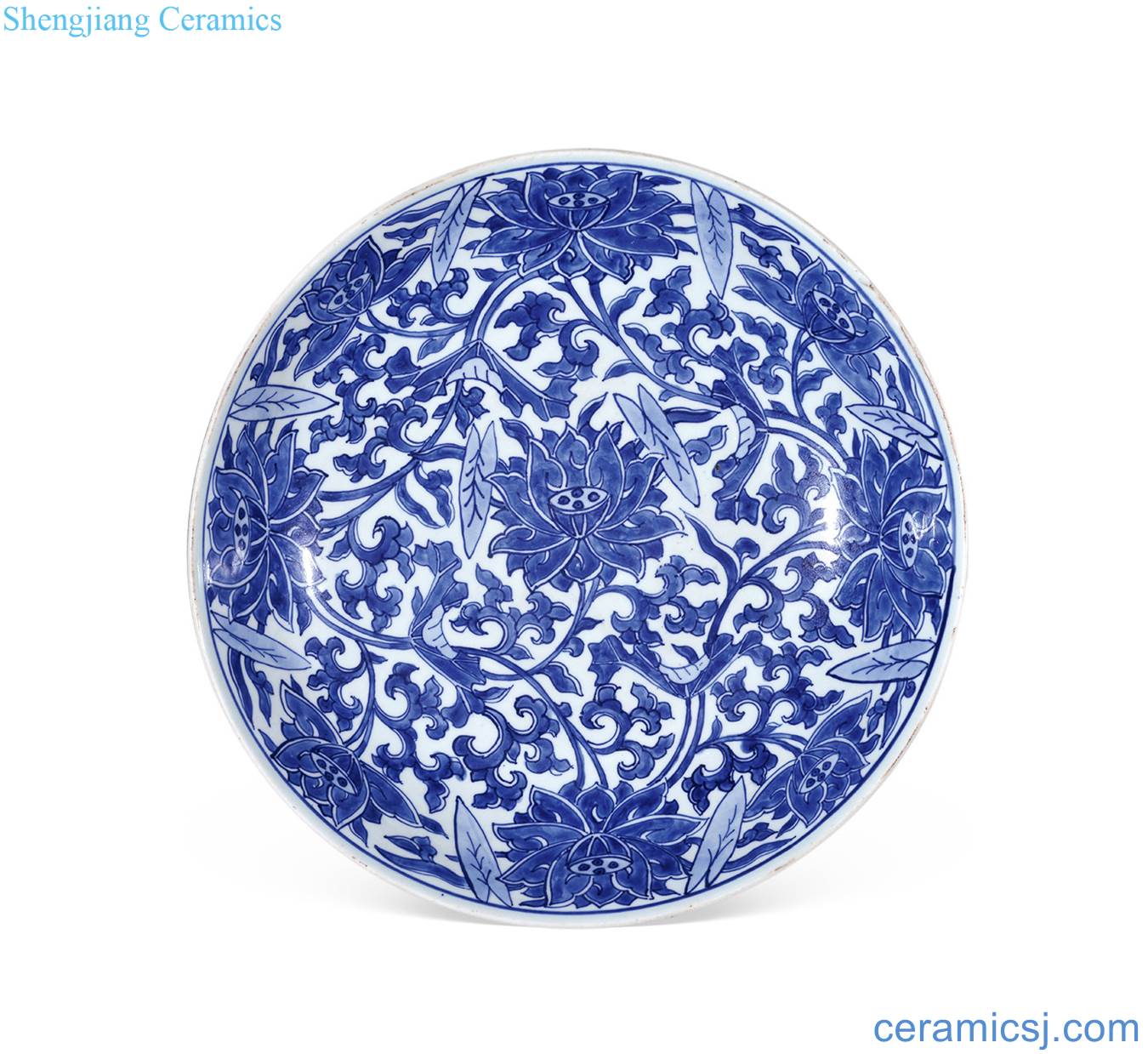 The qing emperor kangxi Blue and white west sweet lotus the broader market