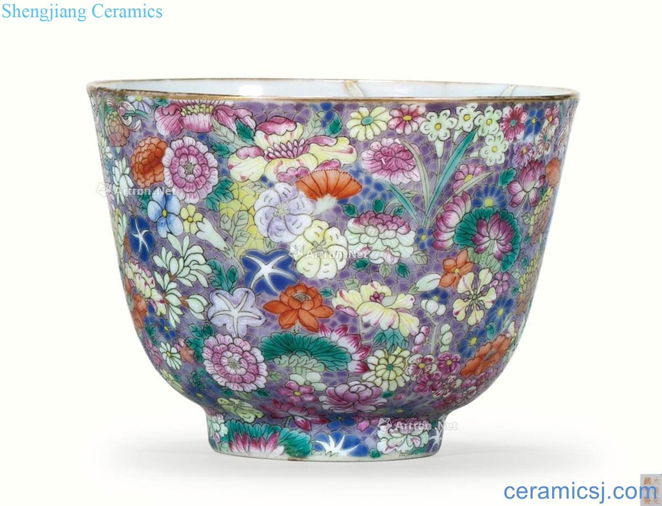 Qing guangxu kiln enamel flower cup