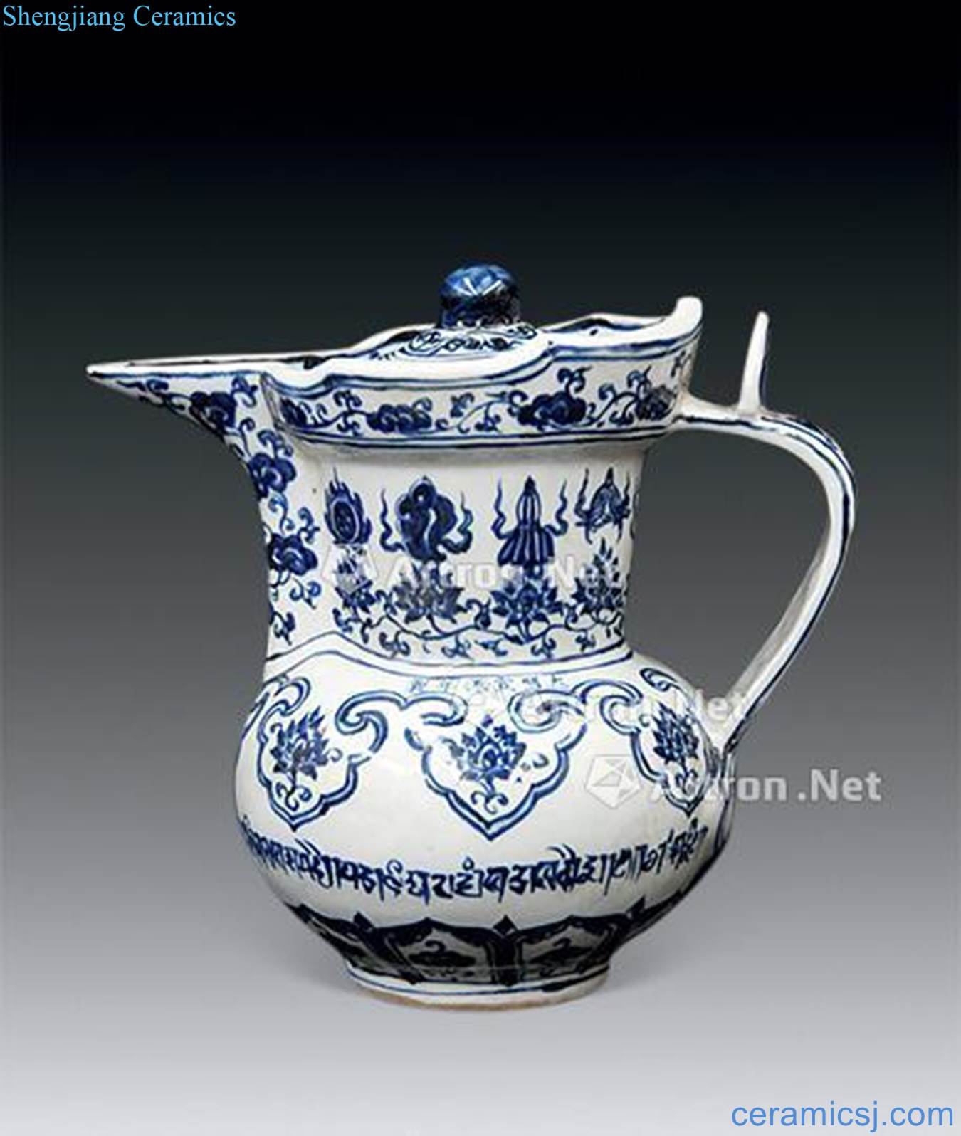 Ming xuande blue hat pot of flowers