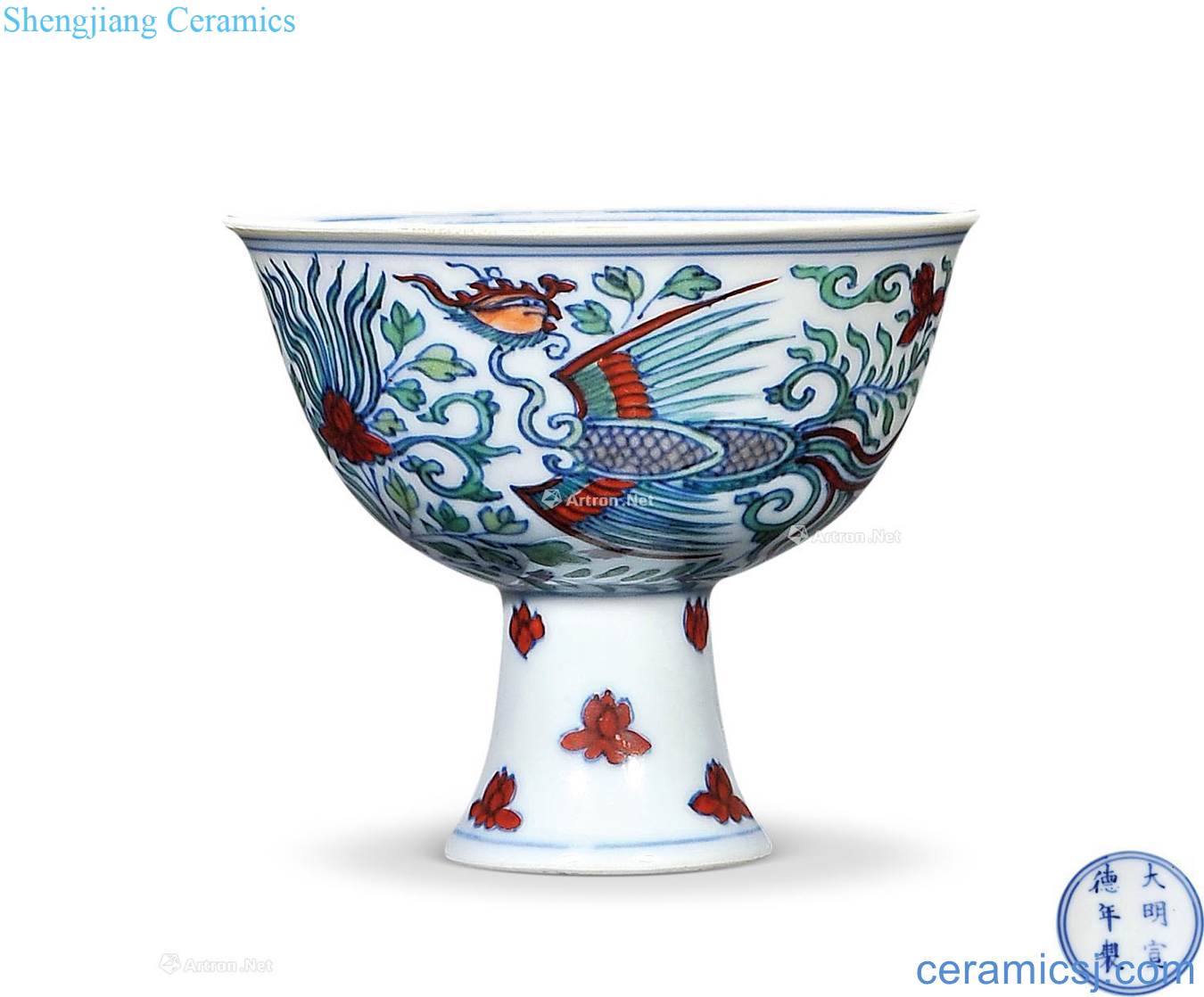 The qing emperor kangxi bucket wear colourful feng peony grains footed bowl