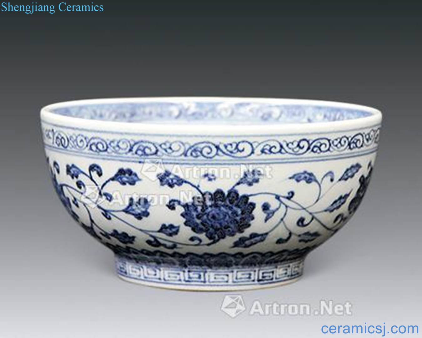 Ming xuande Blue and white flower green-splashed bowls